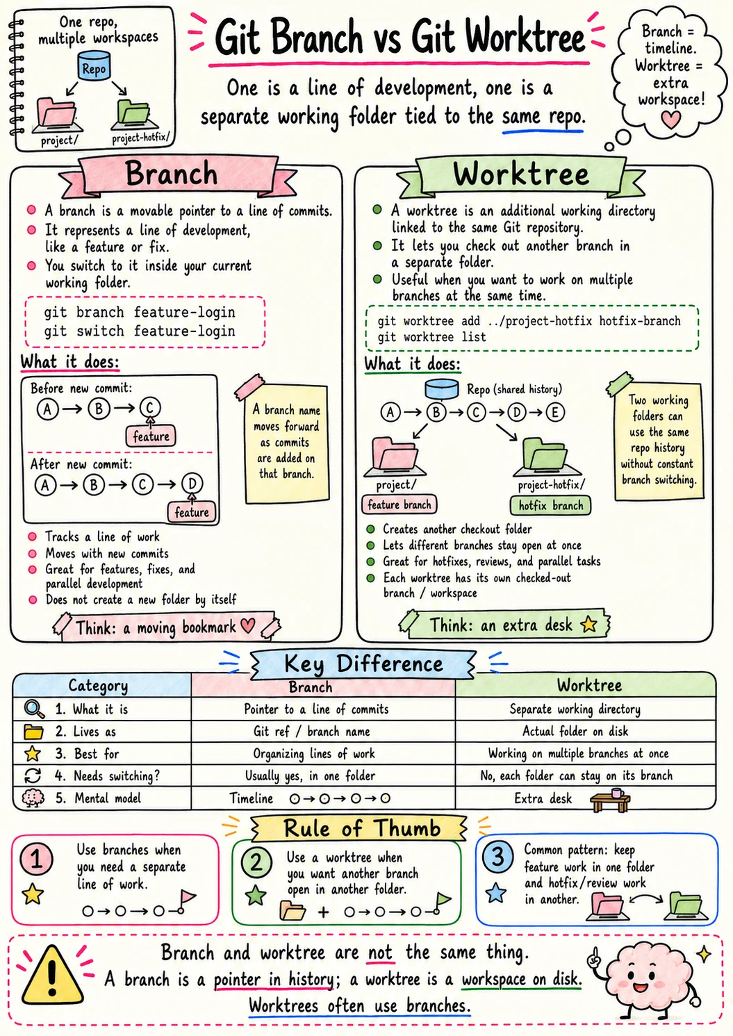Branch vs Worktree