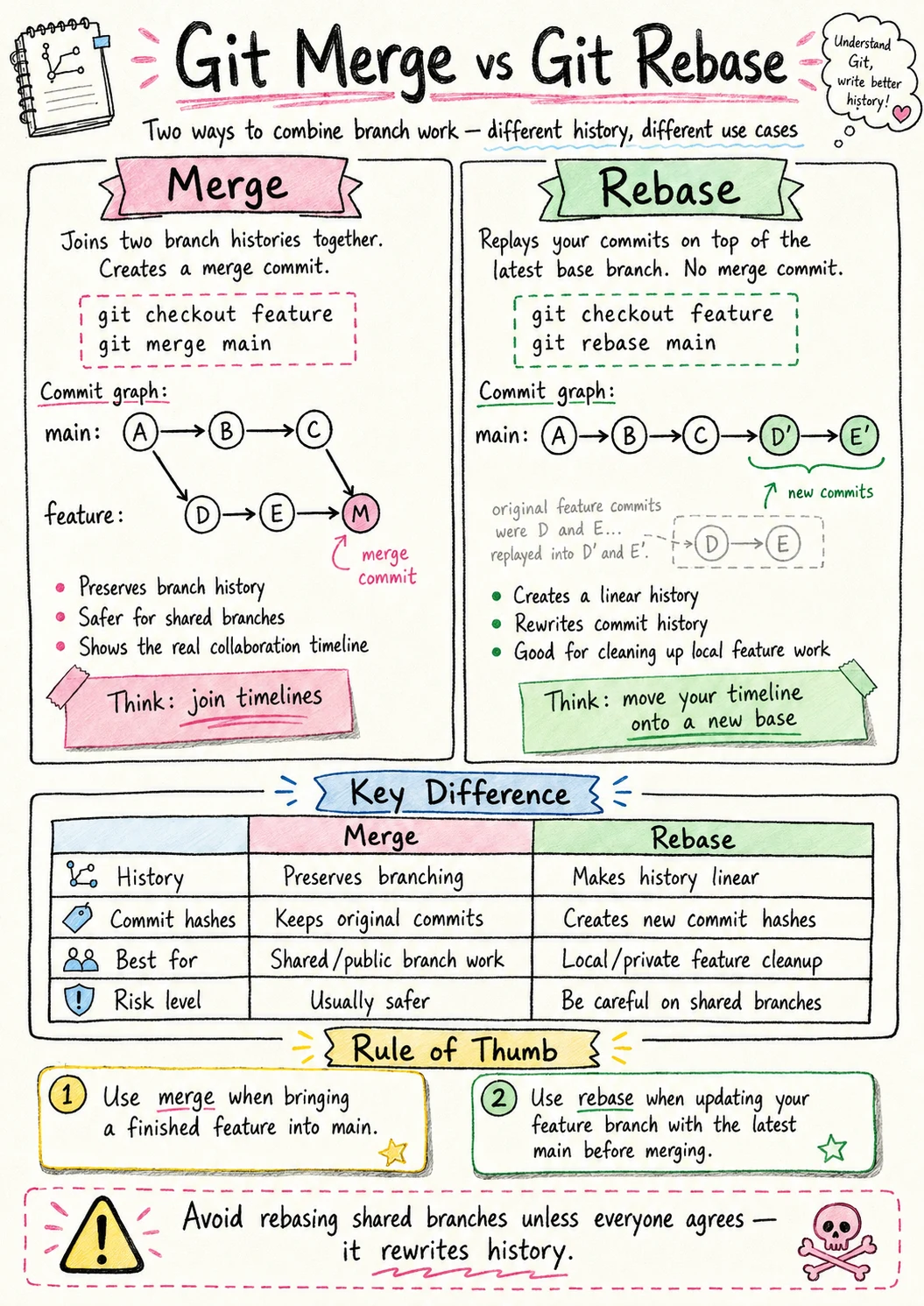 Merge vs Rebase