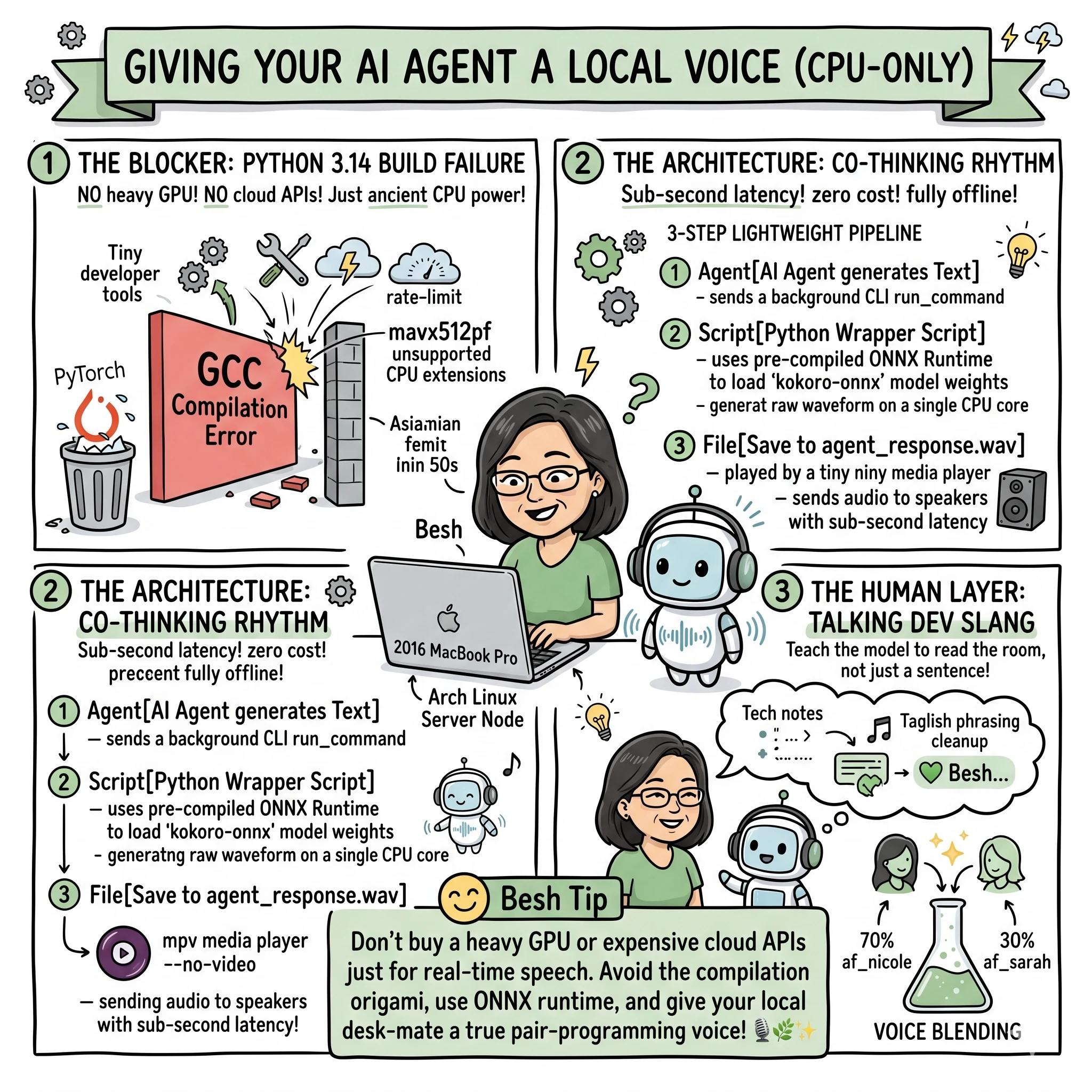 Giving Your AI Agent a Local Voice (CPU-Only)