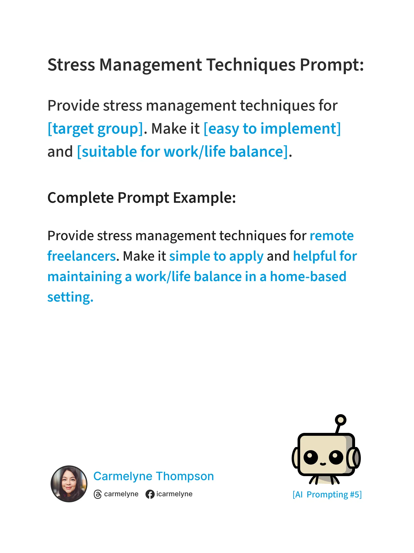 Stress Management Techniques Prompt