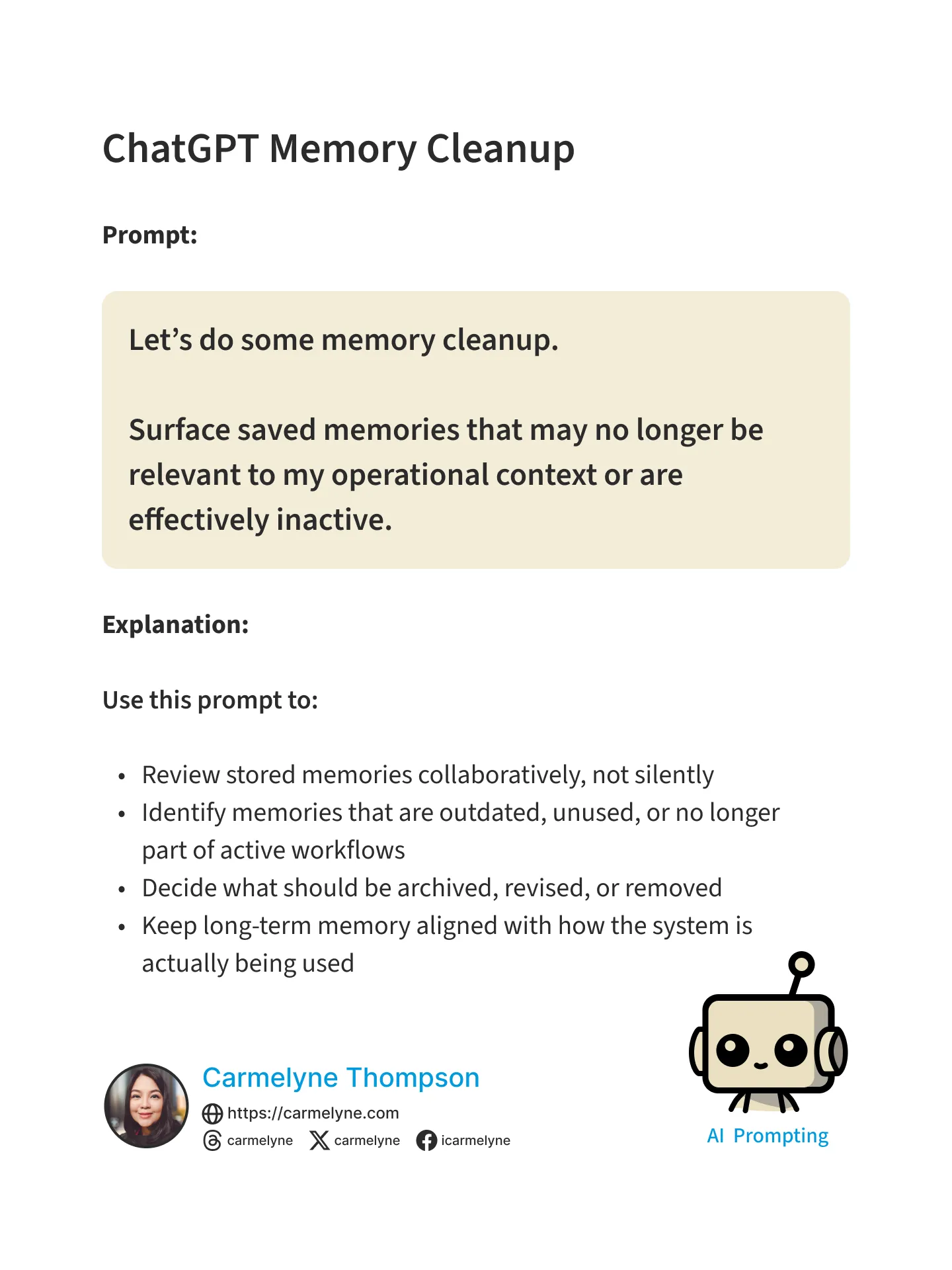 ChatGPT Memory Cleanup