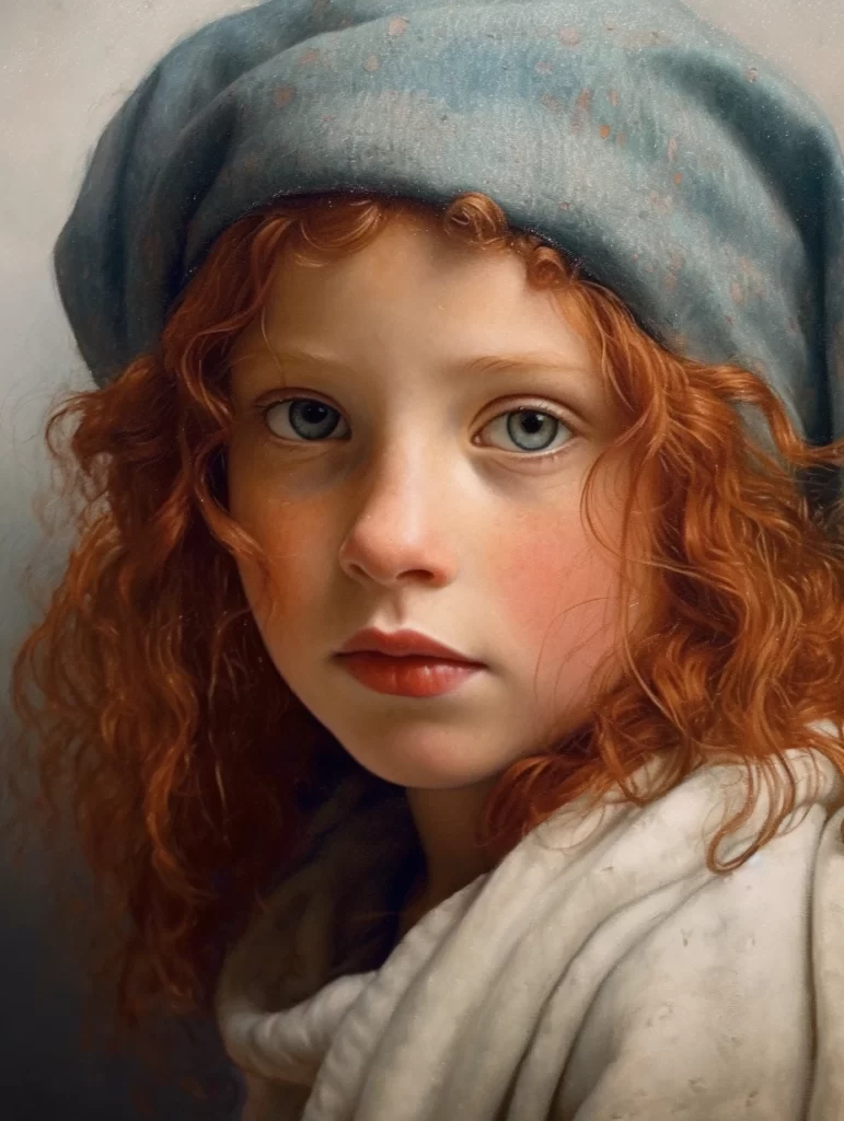 Child with bright blue eyes